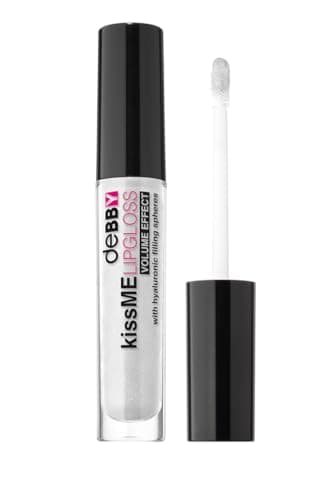 deBBY, kissME LIPGLOSS VOLUME EFFECT, Gloss Labbra con Acido Ialuronico Idratante, Effetto Volumizzante Naturale, Finish Extra Luminoso senza Appiccicare, Colore 02 White Pearly