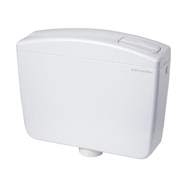 Styletech, Cassetta WC a Zaino in ABS, Scarico Rapido e Silenzioso, Coibentata, Capacità 8 Litri, Doppio Scarico, Bianca