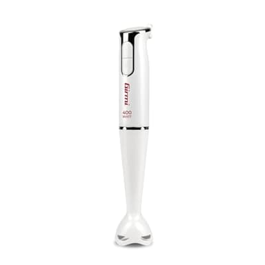 Girmi MX04 Mixer a Immersione 400 Watt, 2 velocità, Motore DC, Lame INOX, Piede anti-schizzo, Bianco