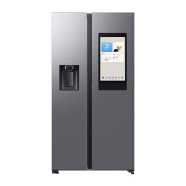 Samsung Frigorifero Side by Side Family Hub RS90F67BET/EF con Dispenser Acqua/Ghiaccio, Wifi con AI Energy Mode, Smart Cooling, SpaceMax, 614 L, LxAxP: 91,2 x 178,4 x 72,6 cm, Metal Inox
