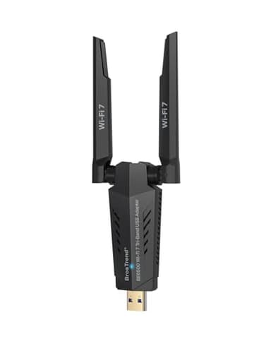 BrosTrend Wi-Fi 7 Adattatore WiFi USB, BE6500Mbps Chiavetta WiFi per PC Fisso Laptop, Tri-Band 6GHz + 5GHz + 2.4GHz Scheda di Rete USB Ricevitore, Antenna Wi-Fi Lunga Portata per Windows 11/10, 4K-QAM