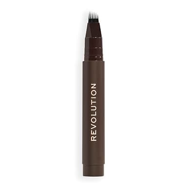 Revolution Instant Brow Hair Pen, Applicatore di Precisione per Tratti Sottile Effetto Pelo, Matita per Sopracciglia Lunga Tenuta, Marrone Scuro, Vegan & Cruelty-Free, 1,8 ml