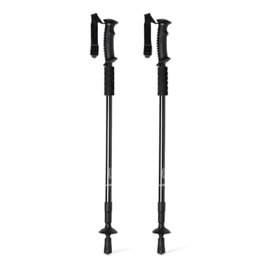 TIENDA EURASIA - Bastoncini sportivi pieghevoli in alluminio con ammortizzazione, schiuma di riposo e accessorio da neve, altezza regolabile fino a 140 cm, antihock e durevole