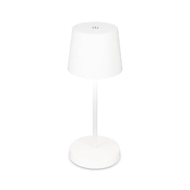 BRILONER - Lampada da tavolo a LED senza fili, lampada da comodino dimmerabile touch, lampada da scrivania, ricaricabile, a batteria, IP44, USB-C, luce bianca calda, 2,6W, 150lm, 105x260mm, bianco