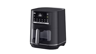 Braun MultiFry5 HF5073IBK, Nuova Friggitrice ad Aria 3-in-1, Capacità 6L, 20 Programmi di Cottura, Doppia Resistenza, Display Digitale LED, Oblò, Cestello Lavabile Lavastoviglie, 2000W, Nero Opaco