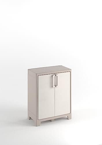 Keter Armadio Basso Gulliver, 2 Ripiani Regolabili, Sabbia/Beige, 80x44x100 H Cm