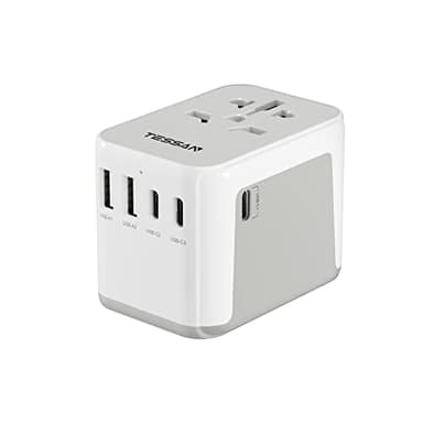 TESSAN Adattatore Universale da Viaggio, Presa Universale da Viaggio con 2 USB A e 3USB C, Adattatore Presa Internazionale per Americana USA Giapponese UK Inglese Australia Messico Tailandia
