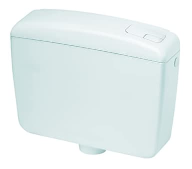 Negrari Cassetta WC a Zaino in ABS, Doppio scarico, 9 Litri regolabile, Coibentazione anticodendensa e insonorizzante, L39 x P14 x H34, Bianco