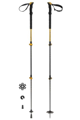 Ferrino Unisex Adulto Bastoncini da Trekking Telescopici 3 Sezioni, Nero, 65-135