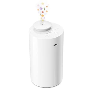 Airversa Diffusore di oli essenziali senza acqua. Nebulizzatore a batteria, mini aroma - machine. Aromaterapia, 4 timer, 3 livelli vapore. Per casa, auto, ufficio. AN6 Bianco
