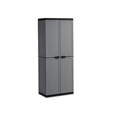 Keter Armadio Jolly Portascope, 3 Ripiani Regolabili, Grigio/Nero, 68x39x166H cm