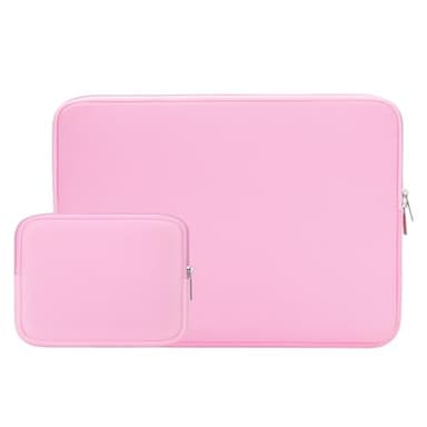 RAINYEAR 15,6 Pollici Custodia Protettiva per Laptop PC Computer Portatili Sleeve Caso Borsa da Trasporto con Piccola Borsa Aggiuntiva,Compatibile con 15,6" Chromebook Ultrabook Notebook,Rosa