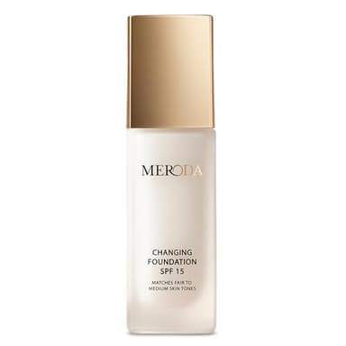 MERODA® Changing Foundation SPF 15 [LIGHT TO MEDIUM SKIN] – Foundation Color Changing – Fondotinta cambia colore per pelli mature – Make up cutaneo adatto – fondotinta viso make up