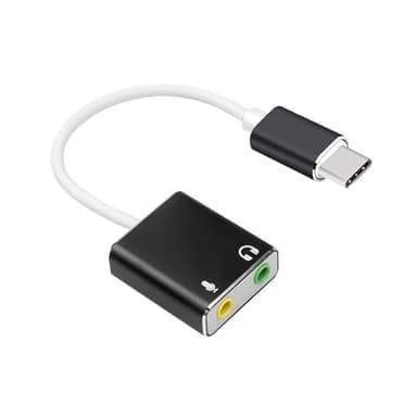 Scheda Audio Esterna USB C, Adattatore Audio USB Tipo C a Jack 3,5mm, Scheda Audio Esterna con Microfono e Cuffie, Compatibile con PC, Laptop, PS4, PS5, XBOX, Mac, Linux, Plug & Play, Senza Driver