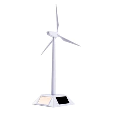Jadeshay Mulino di Solare Modello Pala Eolica Turbina Eolica Modello di Mulino a Vento Alimentato ad Energia Solare da Tavolo Kit Scientifico Educativo Bianco