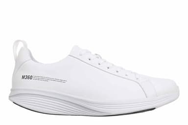 MBT M360 E2 Scarpe Sportive da Uomo. Stile Moderno. Scarpe da Passeggio Anatomiche e comode. Calzature fisiologiche di Comfort e stabilità con Suola Basculante. Colore Bianco