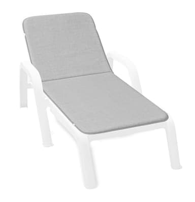emmevi Cuscino Sdraio Giardino Morbido Materassino Lettino Prendisole Pieghevole Con Lacci Elastici Grigio