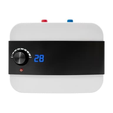 Cutycaty Scaldabagno elettrico istantaneo, 6 l, 1500 W, 220 V, mini scaldabagno istantaneo, bianco moderno, con display della temperatura LED leggibile, 0-65 °C