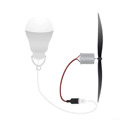 Mini pale del motore della turbina eolica, generatore di turbine a elica eolica con lampadina USB, kit modello fai da te
