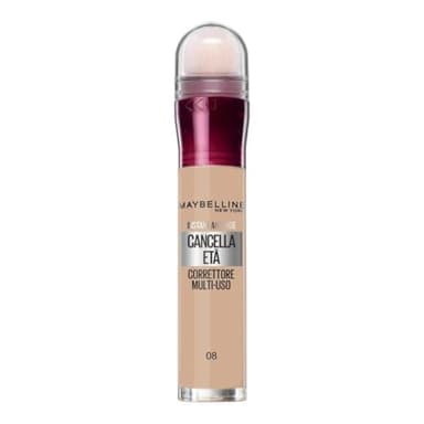 Maybelline New York Correttore Multi-Uso, Idratante e con Coprenza Modulabile, Imperfezioni e Occhiaie Coperte, Con Bacche di Goji e Haloxyl, Cancella Età, Tonalità: 08 Buff, 6,8 ml