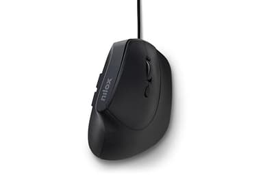 Nilox MOUSB3013 Mouse Verticale, Mouse Ergonomico con Selettore DPI fino a 3600 DPI, 6 Pulsanti, e Sensore Ottico, Cavo 1,6 m, Compatibile con Windows/Linux/Mac
