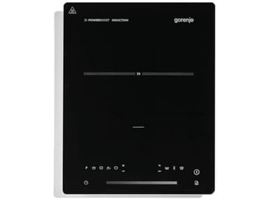 Gorenje ICY2000SP - Piano cottura a induzione, 2000 W, 9 livelli, controllo touch/PowerBoost, risparmio energetico, autosufficiente, sicurezza bambini, timer, nero