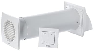 Steinberg14 Unità di VMC Decentralizzata 100 mm - Bianco Recuperatore di Calore con Interruttore - VMC Doppio Flusso Recupero Calore - Scambiatore Aria a Parete