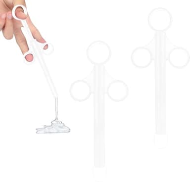 2 Applicatori di Lubrificante Riutilizzabili, Iniettori con Punta Liscia e Arrotondata per Uomini, Donne e Coppie (Bianco)