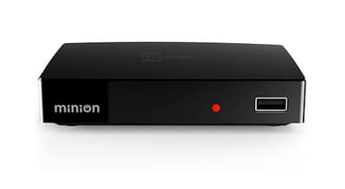 Tele System Decoder Digitale Terrestre MINION - Ricezione DVB-T2 HEVC a 10 bit, Autoscan Canali, Lettore Multimediale Integrato, EPG Aggiornata - Semplice e Tecnologico - Telecomando Incluso