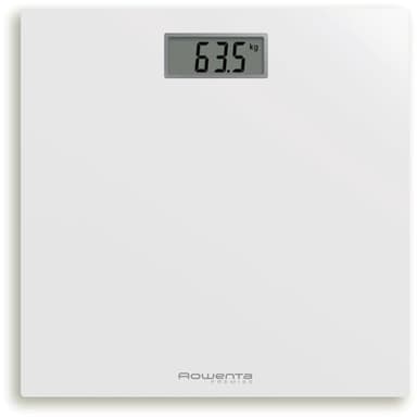 Rowenta Premiss Bilancia Pesapersone Digitale, Ampio Display, Portata 150 kg, Ultra Sottile, Automatica, Piattaforma in Vetro Temperato, Batteria inclusa 30 x 30 cm, BS1401