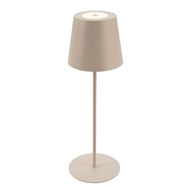 Briloner - Lampada da tavolo LED senza fili con touch, ricaricabile, a batteria, regolabile in altezza, dimmerabile, USB-C, lampada da comodino, lampada da lettura, da esterno, 36x10,5 cm, beige