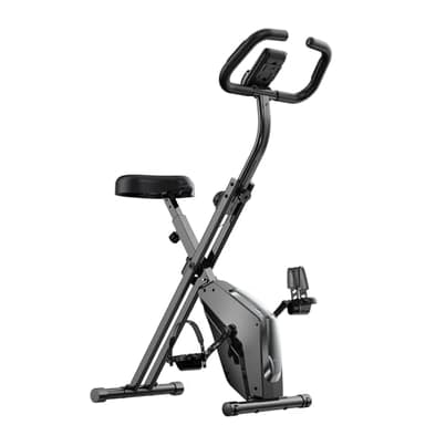 Dskeuzeew Cyclette da Casa, Cyclette Pieghevole, Resistenza Magnetica Regolabile a 8 Livelli, Display LCD, Bicicletta da Ciclismo da Interno Salvaspazio