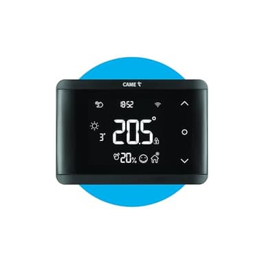 CAME Cronotermostato TH/750 WIFI con tasti soft touch da parete, con doppio relè, design moderno, colore nero, alimentazione 220-240 V AC, per un’ottimizzazione del comfort e dei consumi