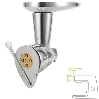 Kenwood KAX92.A0ME Accessorio Torchio Pasta per Impastatrice Planetaria, Torchio estrusore tagliapasta in acciaio inox, facilmente smontabile per agevolare la pulizia, compatibile e adattabile