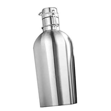 Tubayia - Borraccia in acciaio INOX, 1 pezzo, per interni ed esterni, Acciaio INOX, argento, 2l