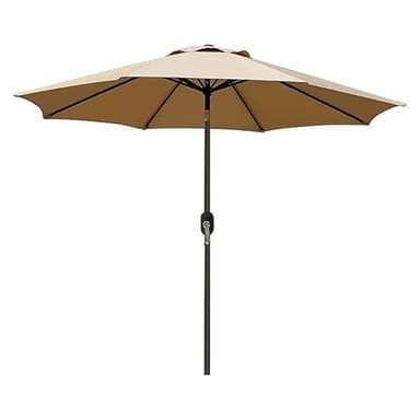 Arreditaly Ombrellone Da Giardino Parasole Per Balcone Con Air Vent Inclinazione Regolabile Apertura A Manovella Anti UV Impermeabile Per Mare Spiaggia Piscina Terrazzo 2.7 M (Beige)