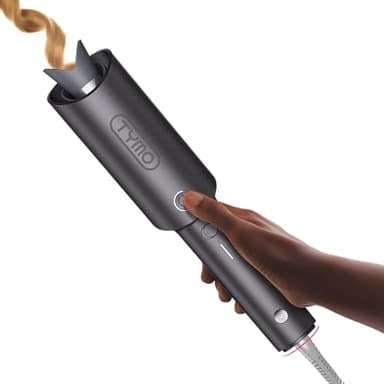 TYMO CURLPRO Arricciacapelli Automatico per Grandi Ricci -Ferro Capelli Rotante Automatico 25mm, 160-210℃, Anti-scottatura Beach Waves Piastra Boccoli per Capelli, 500M Ioni Negativi, Grigio Metallico
