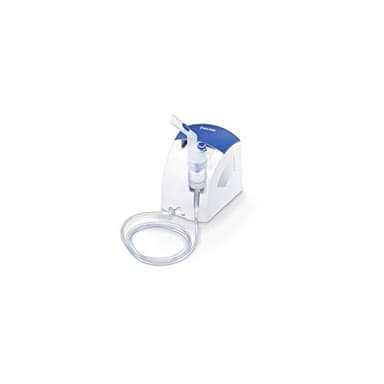 Beurer IH 26 Aerosol ad Aria Compressa Con Doccia Nasale E Accessori Completi Inclusi, Bianco/Blu, ‎16.6 x 14.8 x 14.1 cm, Tempo di inalazione breve e pressione di esercizio di 0.8 - 1.45 bar