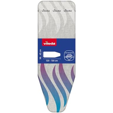Vileda Total Reflect Telo da Stiro, Copriasse da Stiro Universale, Imbottito, con Elastico, in Tessuto, Grigio, 142.5 x 45.6 cm