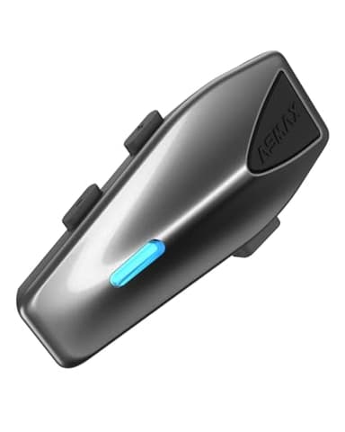 ASMAX S1 Interfono Moto, Comunicazione Bluetooth con Controllo Vocale, Interfono Mesh per 8 Piloti, Ricarica Rapida/Universale/Cancellazione del Rumore/IP67 Impermeabile, Singolo