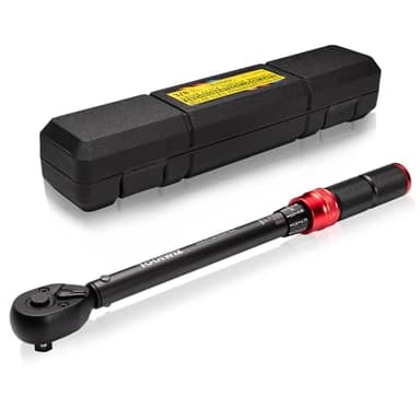 Toolwiz Chiave Dinamometrica 3/8”, 6.8-61 Nm Moto e Bici Chiavi Dinamometrica, Precisione ±3%, 72T Chiave Dinamometrica con Una Scatola Portatile per Manutenzione Moto, Bicicletta, Auto