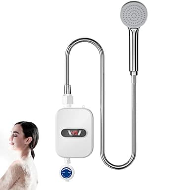 Riscaldatore Doccia Elettrico, Scaldabagno Senza Serbatoio da 3,5 kW con Display a LED, Scaldabagno Elettrico istantaneo 110V Scaldabagno Elettrico Impermeabile per Acqua Doccia con Calore