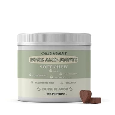 CALIU GUMMY | Caramelle Gommose per Articolazioni Cani e Gatti | 120 Unità | Con Glucosamina, Condroitina, MSM e Collagene | Supporto Mobilità e Dolori Articolari | Gusto Anatra Naturale