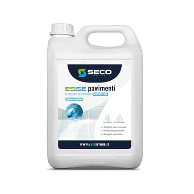 SECOSTORE Detergente Pavimenti Profumato ESSE PAVIMENTI, Senza Risciacquo, Concentrato, Multisuperficie | Essenza Marina - Tanica 5 litri