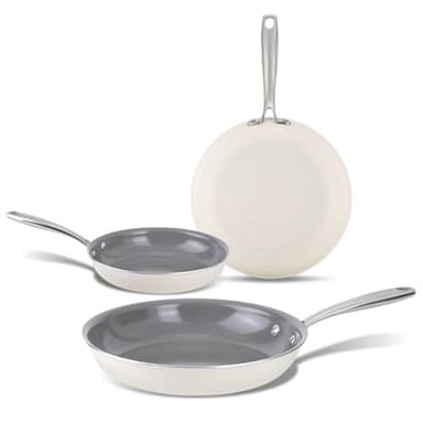 Cookersway Set Padelle Antiaderenti in Ceramica 20/24/28cm Grigio Scuro, Senza PTFE PFOA PFAS, Padelle per Friggere Uova Verdure e Tortillas, Compatibili con Induzione e Tutte le Cucine