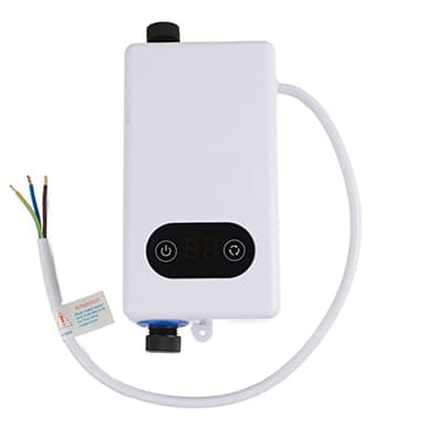 Fockety Scaldabagno Istantaneo Senza Serbatoio, Scaldabagno Istantaneo da 34 KW a 220 Volt, Scaldabagno con Regolazione della Temperatura in Acciaio Inossidabile per Lavaggio Cucina Bagno
