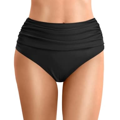 Costume Mestruale Donna,Costume Mestruale,Costumi Assorbenti per Ciclo,Costume da Bagno Donna Vita Alta,Costumi Assorbenti per Ciclo Mare,Mutande Donna Slip del Bikini del Periodo (Black-A, XXL)