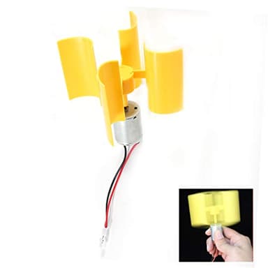 Jadeshay Generatore di energia eolica - Mini generatore di turbine eoliche Kit generatore eolico verticale Modello didattico fai da te, Giallo