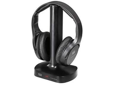 Trevi FRS 1480 R Cuffie TV Wireless Senza Fili, Portata Fino a 30 Metri, Ideale per TV e Hi-Fi, Ingresso Ottico, Batteria Ricaricabile, Alimentatore Base e Cavo Ottico in Dotazione