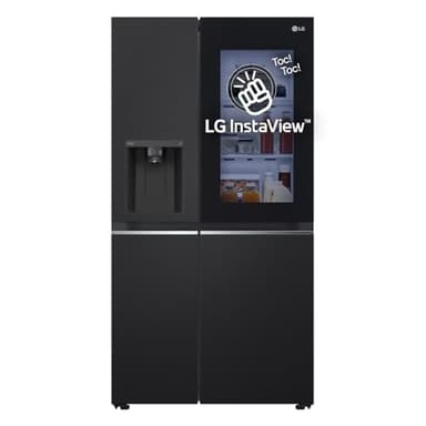 LG GSGV81EPLL Frigorifero Americano Side By Side InstaView, 635L, Frigorifero Total No Frost, Wi-Fi, Door & Linear Cooling, Dispenser Acqua e Ghiaccio Senza Allaccio, Fresh Balancer, Nero Opaco